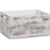 Rustic blanc boîte de rangement, bois - couleur blanc,