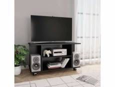 Superbe meubles categorie malé meuble tv avec roulettes noir 80 x 40 x 40 cm aggloméré