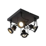 Suplux - Spot plafond, plafonnier - 4 lumière - l 24 cm - Noir - Rustique - éclairage intérieur - Salon i Chambre i Cuisine i Salle à manger - Noir