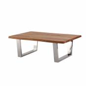 Table basse naturel/argent, 110x70 cm, bois