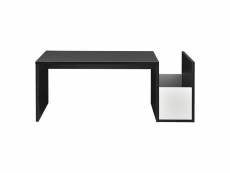 Table basse pour salon meuble 90 cm noir blanc helloshop26