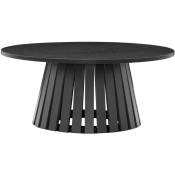 Table basse ronde 80cm style scandinave noire liv -