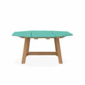 Table carrée Rafael Octogonal / 160 x 160 cm - Pierre de lave & teck brossé - 8 personnes - Ethimo vert en pierre