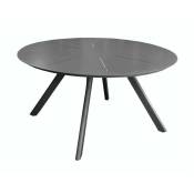 Table de jardin ronde Seven en aluminium - graphite