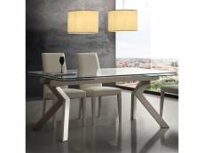 Table en verre extensible taupe design aurelia