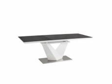 Table extensible rectangulaire blanc et granit 120