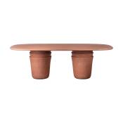 Table ovale en argile terracotta 240 x 118 cm Kasane