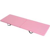 Tapis de gymnastique yoga pilates fitness pliable portable grand confort 180L x 60l x 5H cm revêtement synthétique rose - Rose