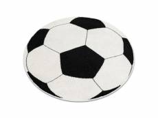 Tapis silver cercle piłka football noir - blanc cercle 80 cm