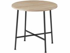 Tectake table de salle à manger industrielle ronde ennis 80x76cm - bois clair industriel, chêne sonoma 404337