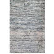Thedecofactory - effluve - Tapis tressé fausse soie, chanvre, laine gris clair 120x180 - Gris