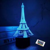 Tour Eiffel Veilleuse 3D Illusion Lampe Visual Chambre