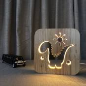 Veilleuse en bois sculpté à led, lampe usb, lampe de table à empreinte de patte créative, veilleuse boisée, lampe 3D, chien / chat patte veilleuse