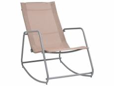 Vidaxl chaise à bascule de jardin taupe 95x54x85 cm textilène