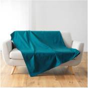 1001kdo - Plaid Jete de lit fauteuil 180 x 220 cm Lucilia bleu