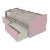 600C - Canapé-lit de forme simple 80x190 avec tiroirs coulissants - Cipriaf3c4ff - Cipria#f3c4ff