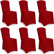 6x Housses de chaise élégantes Couvre-chaises Revêtement Siège Événement Fête Rouge bordeaux