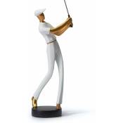 Ahlsen - Art Golfeur Figurine Statue Décor Golf Sculpture Résine Arts Cadeau Blanc 24cm - white