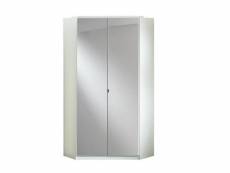 Armoire d'angle cooper blanche avec miroirs 2 portes battantes 20100866106