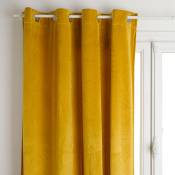 Atmosphera - Rideau occultant velours jaune moutarde