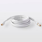 Câble coaxial Mâle / Femelle + adaptateur Mâle / Mâle blanc Blyss Or 5 m