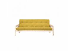 Canapé convertible futon grab pin naturel coloris miel couchage 130 cm. 20100892362