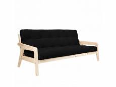 Canapé convertible futon grab pin naturel coloris noir couchage 130 cm. 20100892357