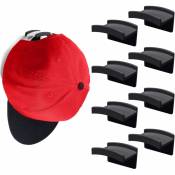 Ccykxa - Crochets adhésifs pour chapeau pour mur (paquet de 8 - noir) - Conception minimaliste de porte-chapeau, pas de perçage, cintres pour chapeau