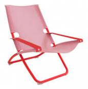 Chaise longue pliable inclinable Snooze métal & tissu rouge / 2 positions - Emu rouge en métal