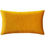 Coussin Dolce velours jaune moutarde 38x58cm - Atmosphera