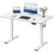 Devoko - Height-adjustable Standing Desk with Electric Motor, Computer Desk, Intelligent Memory Height,Collision Protection,120 cm,White