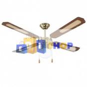 Divina Home - Ventilateur de plafond 4 pales 1 lumière D.130 cm 70w coloris noyer DA54011