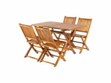 Ensemble de teck,table rectangulaire 120cm x70cmx76cm et 4 chaises pliantes I34129018