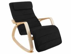 Fauteuil siège à bascule lounge confortable au design élégant ergonomique noir helloshop26 08_0000245