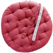 Homemaison - Galette de chaise ronde matelassée valayans Rouge 40 cm - Rouge