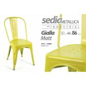 Iperbriko - Chaise de cuisine en métal jaune de style