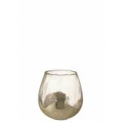 Jolipa - Photophore en verre argent 18x18x18 cm - or