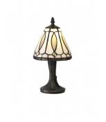 Lampe de table Tiffany Bugle 1 Ampoule Blanc/Gris/Transparent