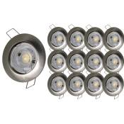 Lampesecoenergie - Lot de 12 Spot encastrable led fixe