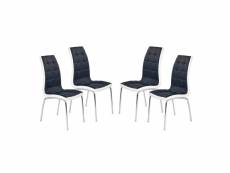 Lot de 4 chaises en cuir synthétique 42 x 63 x 100 cm - noir
