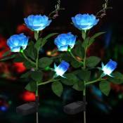 Lumières De Fleur Solaire Rose Artificielles Lumières Led Solaires Décoratives Pour Extérieur Étanche Ip44 Pour Jardin Noël Extérieur Décoration,
