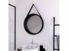 Miroir salle de bain rond type barbier - diamètre 50cm - barber dark