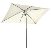 Outsunny Parasol inclinable rectangulaire métal polyester