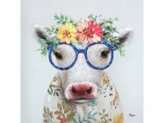 Peinture sur toile la vache à lunettes - meuh ! 80582123