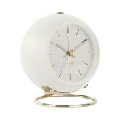 Present Time - Réveil Globe Blanc - Blanc