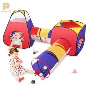 Ranipobo - Tente de Jeu Pour Enfants Bebe 4-en-1 Piscine a boules avec Tunnel Tente Maison de Jouet Portable + Balls