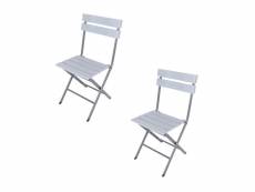 Rebecca mobili lot de 2 chaises pour l'extérieur pliantes en plastique acier pour bars camping RE6822