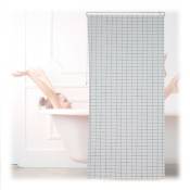 Relaxdays - Store de douche à carreaux, rideau de baignoire, salle de bains, l x h : 120 x 240 cm, hydrofuge, blanc/noir
