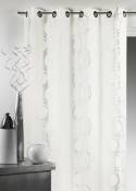 Rideau en Bachette à Imprimés Design - Blanc - 140 x 260 cm
