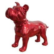 Statue chien staffordshire bull terrier rouge laqué